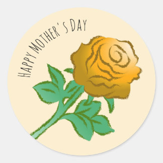 Orange Rose Ronde Sticker