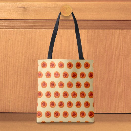 Orange Rose Seamless Pattern Tote Bag