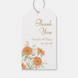 Orange Rose Wedding Cadeaulabel