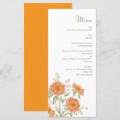 Orange Rose Wedding Menus (Devant / Derrière)