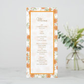 Orange Rose Wedding Menus Menu (Staand voorkant)