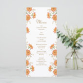 Orange Rose Wedding Menus Menu (Staand voorkant)