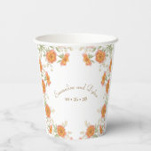 Orange Rose Wedding Papieren Bekers (Achterkant)