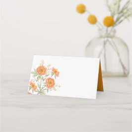 Orange Rose Wedding Place Card