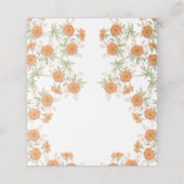 Orange Rose Wedding Place Card (Buitenkant ongevouwen)
