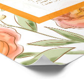 Orange Rose Wedding Seating Chart Poster (Hoek)