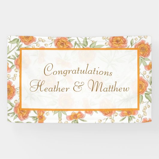 Orange Rose Wedding Spandoek (Horizontaal)