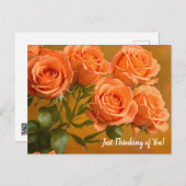 Orange Roses pensent à vous Carte postale (Devant / Derrière)