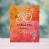 Orange rouge 50 anniversaire ajouter nom date p (Neutre)