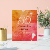 Orange rouge 50 anniversaire ajouter nom date p (Mariage)
