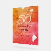 Orange rouge 50 anniversaire ajouter nom date p (Angle)