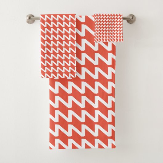Orange Rouge et blanc Moderne Vagues Sharp (En situation)