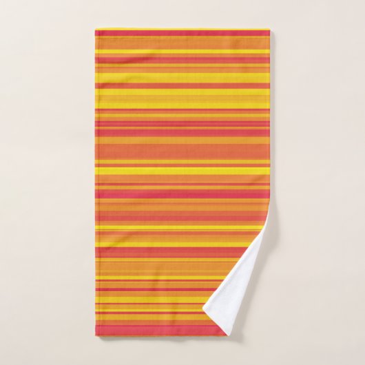 Orange rouge jaune rayures (Serviette à main)