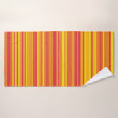 Orange rouge jaune rayures (Serviette de bain)