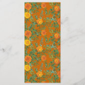 Orange & Rouille Fall Peony & Mariage Rose Menu (Dos)