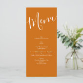 Orange & Rouille Fall Peony & Mariage Rose Menu (Debout devant)