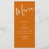 Orange & Rouille Fall Peony & Mariage Rose Menu (Devant)