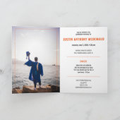 Orange Row of Tassels Photo Graduation Invitation (Intérieur)