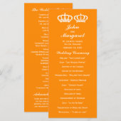 Orange Royal Couple Wedding Programme (Devant / Derrière)