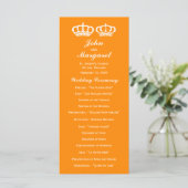 Orange Royal Couple Wedding Programme (Debout devant)
