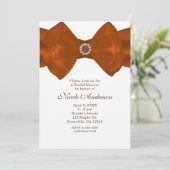 Orange Ruban & Diamants Elegant Glam Invitations (Debout devant)