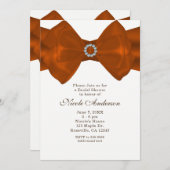 Orange Ruban & Diamants Elegant Glam Invitations (Devant / Derrière)