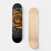 Orange Rugged Rose Graffiti Art • Urban Street Skateboard (Voorkant)