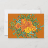 Orange & Rust Fall Peony Rose Invitation Réponse (Dos)