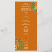 Orange Rust Fall Peony & Rose Wedding Programmes (Dos)