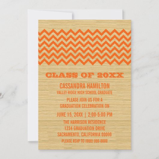 Orange Rustic Chevron Invitation (Devant)