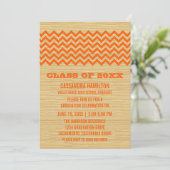 Orange Rustic Chevron Invitation (Debout devant)