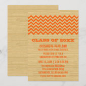 Orange Rustic Chevron Invitation (Devant / Derrière)