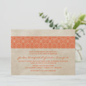 Orange Rustic Lace Wedding Invitation (Debout devant)