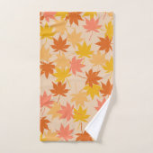 Orange Rustique Botanique Feuille Motif Automne (Serviette à main)