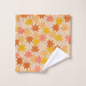 Orange Rustique Botanique Feuille Motif Automne (Gant de toilette)