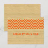 Orange Rustique Chevron Numéro de table Carte post (Devant / Derrière)