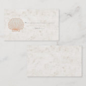 Orange Rustique Coquillage Mariage Cartes de Place (Devant / Derrière)