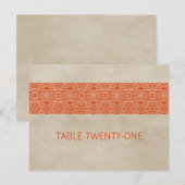 Orange Rustique Lace Numéro de table Carte postale (Devant / Derrière)