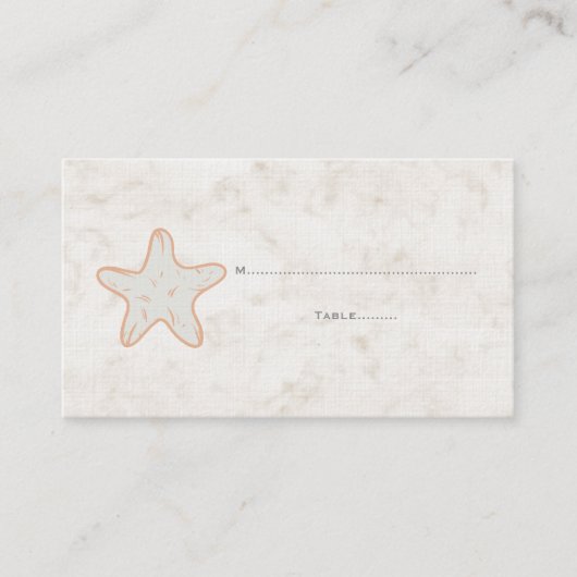 Orange Rustique Starfish Mariage Cartes de Place (Devant)