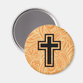 Orange Saint-Croix-Chrétien Magnet en bois (Recto/Verso)