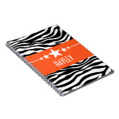 Orange Sassy Star Zebra Carnet (Côté Droit)