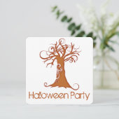 Orange Scary Halloween Tree Party Invitation 1 (Debout devant)
