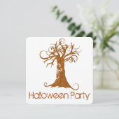 Orange Scary Halloween Tree Party Invitation 2 (Debout devant)