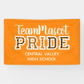 Orange School Pride Mascot Nom Bannière (Horizontal)
