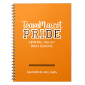Orange School Pride Mascot Nom Carnet (Devant)