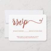 Orange Script RSVP sans envoi Siège réservé (Devant)
