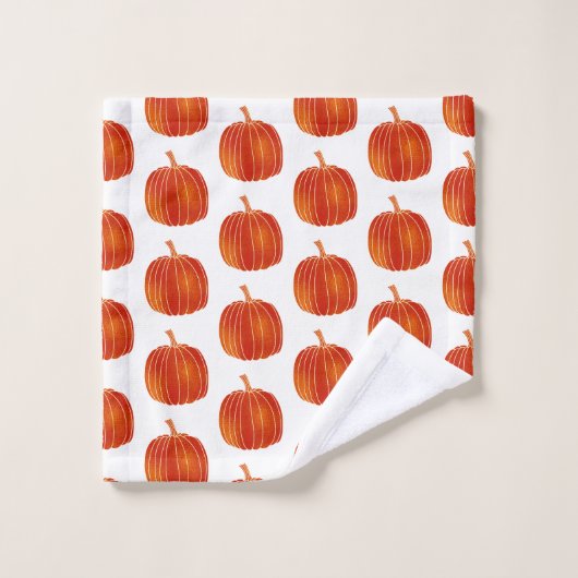 Orange Shiny Cute Fall Halloween Citrouilles d'aut (Gant de toilette)