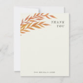 Orange Simple Branch Merci Note (Devant)