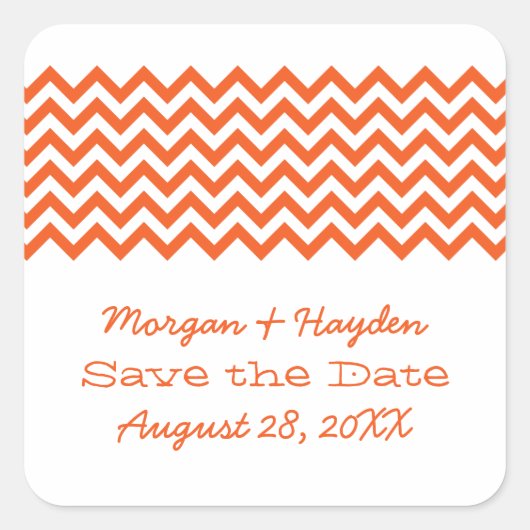 Orange Simple Chevron Enregistrer les stickers Dat (Devant)