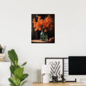 Orange Snapdragon Fleurs Art Imprimer Poster (Bureau à domicile)
